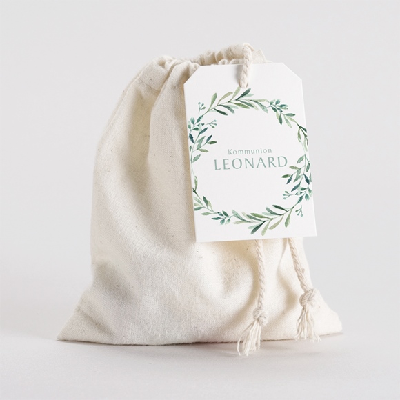 Geschenkbeutel Kommunion Blätter und Vergoldung ref.N291482