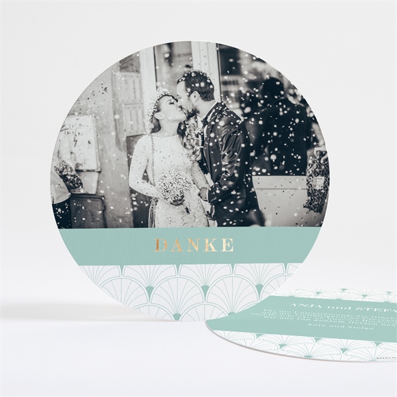 Dankeskarte Hochzeit Grafik - Gold ref.N321130