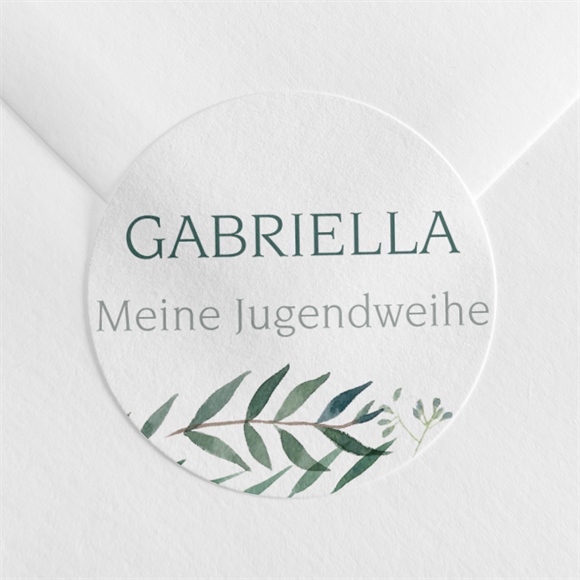 Aufkleber Jugendweihe Grüner Blätterzweig ref.N3601592