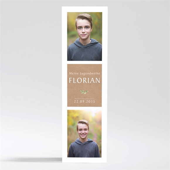 Einladungskarte Jugendweihe Kraftpapier-Design - Magnet ref.N200544