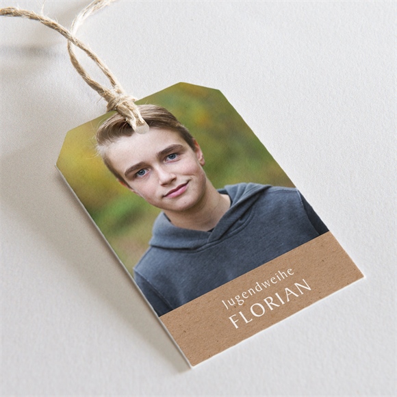 Geschenkanhänger Jugendweihe Kraftpapier-Design ref.N291589