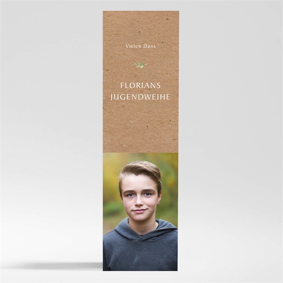 Danksagungskarte Jugendweihe Kraftpapier-Design - Magnet ref.N200545