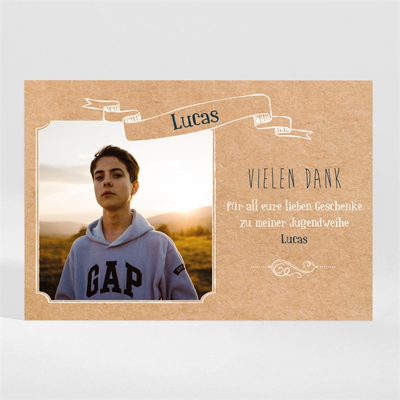 Danksagungskarte Jugendweihe Moderne Kreation - Magnet ref.N110260
