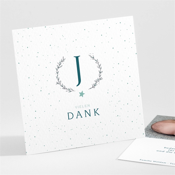 Dankeskarte Taufe Blätterranke ref.N301452
