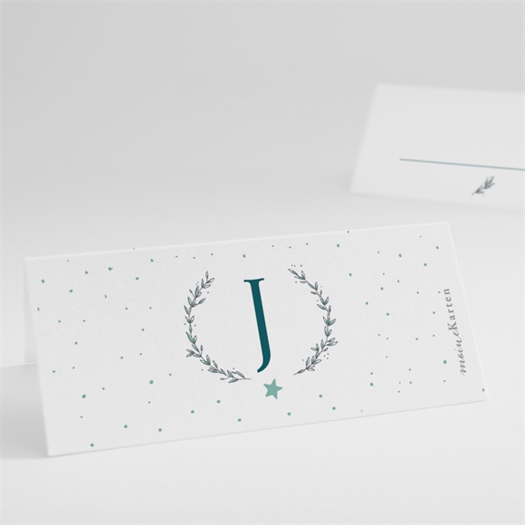 Tischkarte Taufe Blätterranke ref.N440919