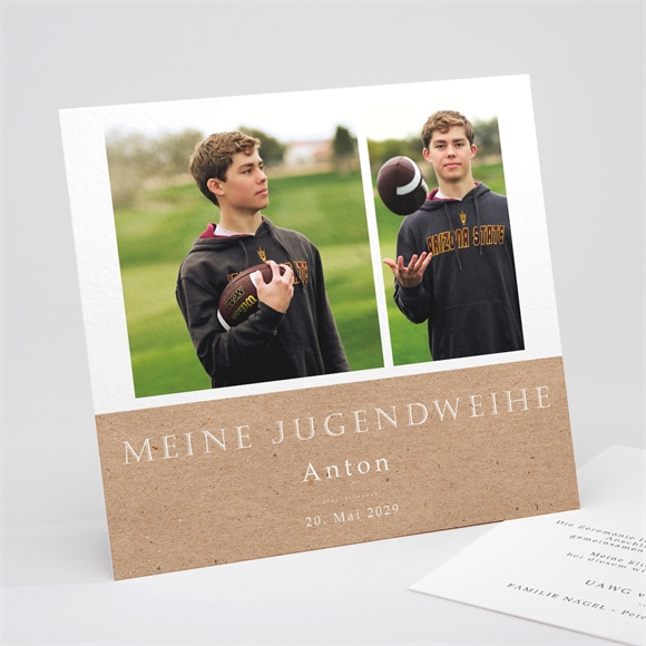 Danksagungskarte Jugendweihe Trendiges Kraftpapier ref.N351485