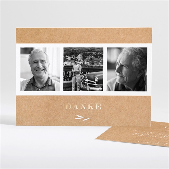 Trauerdanksagung Abschiednehmen - Gold ref.N18156