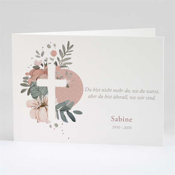 Trauerdanksagung sanfte klarheit - klappkarte