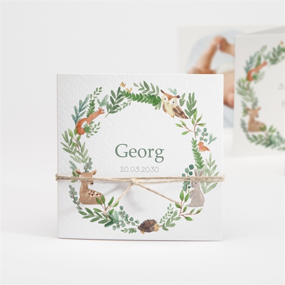 Geburtskarte Tanz der Waldtiere (Junge) ref.N83158
