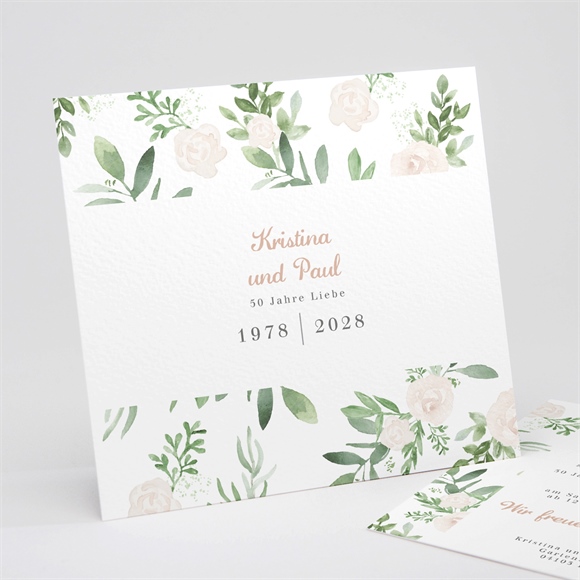 Einladung Hochzeitsjubiläum Rosenblätter - 50 Jahre ref.N311276