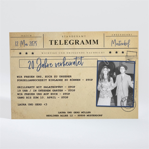 Einladung Hochzeitsjubiläum Telegramm zum Jubiläum ref.N110221