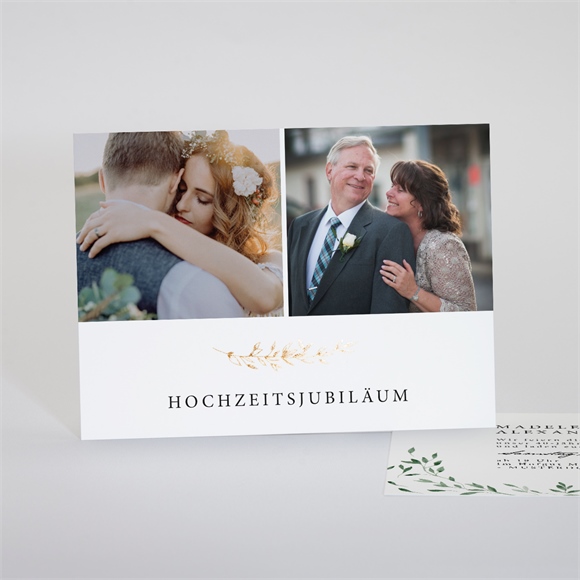 Einladung Hochzeitsjubiläum Goldener Blätterzweig ref.N18159