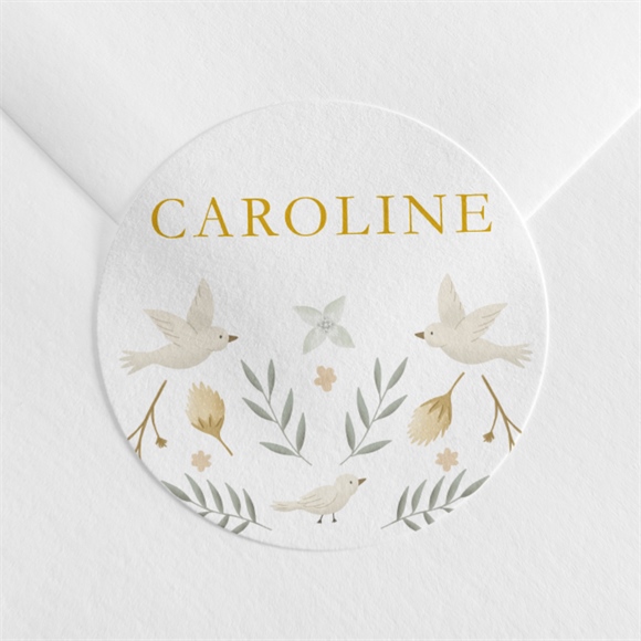 Aufkleber Taufe Zarte Eleganz ref.N3601699