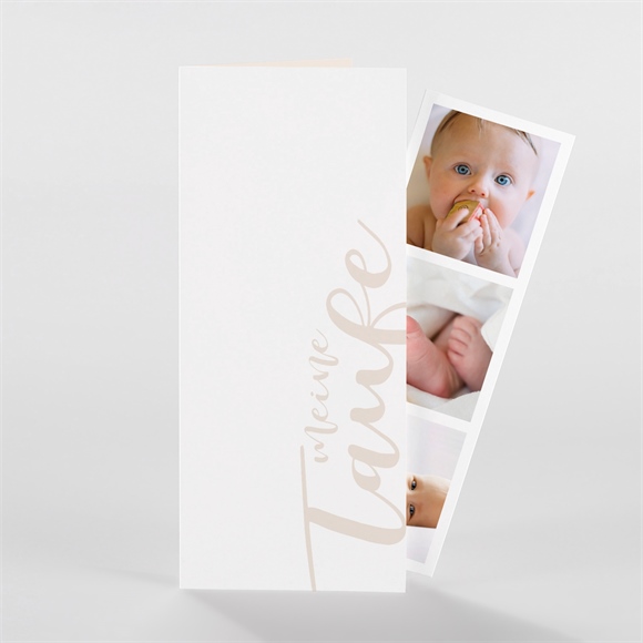 Einladung Taufe Kupfer Schrift - Fotostreifen ref.N981111