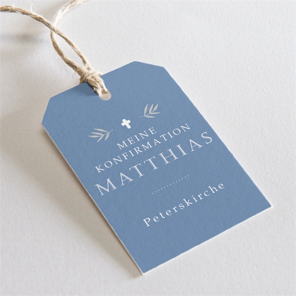 Geschenkanhänger Konfirmation Vergiss mein nicht blau ref.N291697