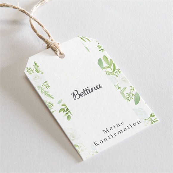 Geschenkanhänger Konfirmation Weiße Rosen ref.N291704