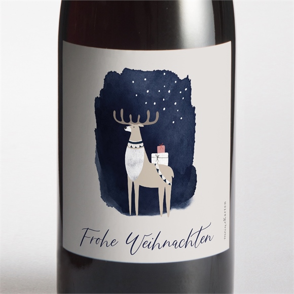 Flaschenetikett Weihnachten Aquarellelch ref.N3001978