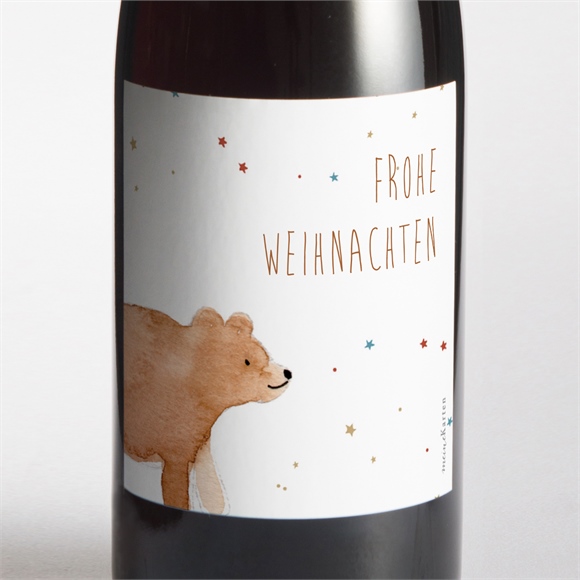 Flaschenetikett Weihnachten Weihnachtszauber mit Bärchen ref.N3001982
