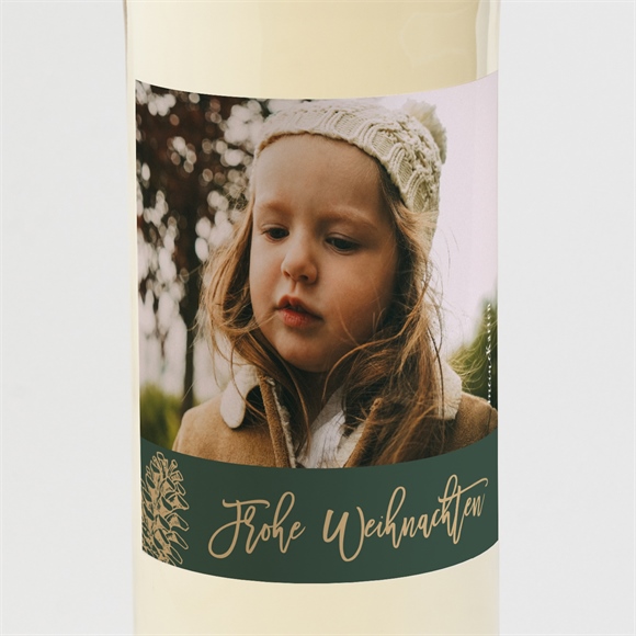 Flaschenetikett Weihnachten Goldener Tannenzapfen ref.N3001987