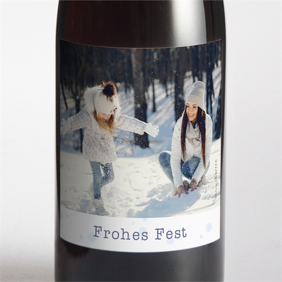 Flaschenetikett Weihnachten Schneeballschlacht ref.N3001994