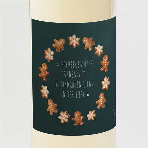 Flaschenetikett Weihnachten Lebkuchen Kranz ref.N3001999