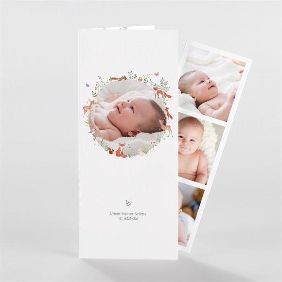 Geburtskarte Kleine Waldtiere -Fotostreifen ref.N981165
