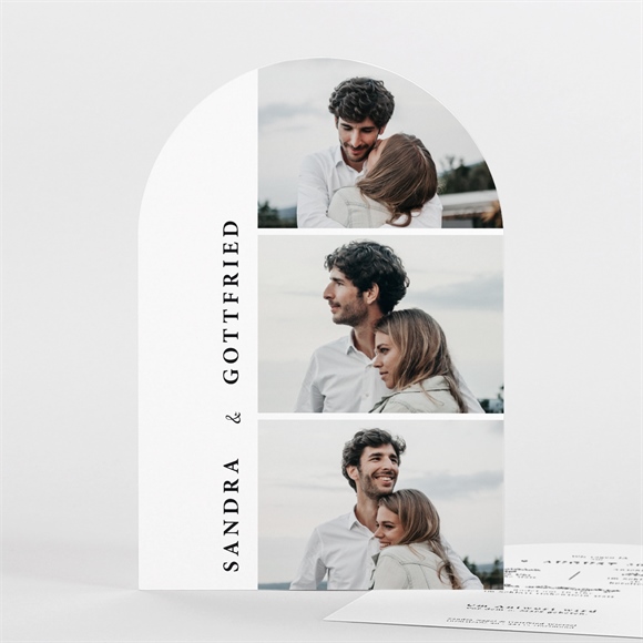 Hochzeitseinladung Fotoautomat schlicht-halbrund ref.N27132