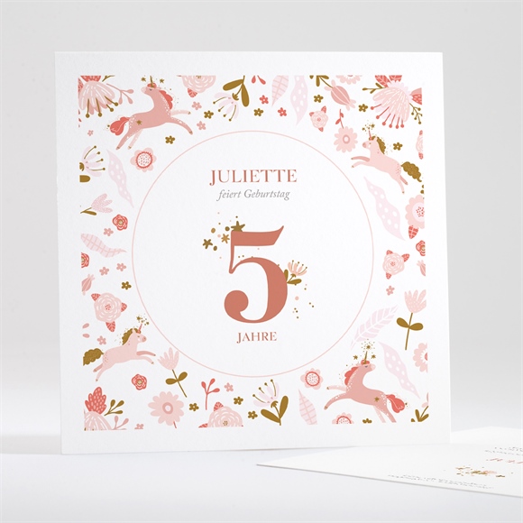 Geburtstagseinladung Rosa Einhörner ref.N351443