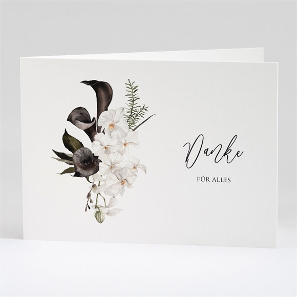 Trauerdanksagung Orchideen - Klappkarte ref.N42152