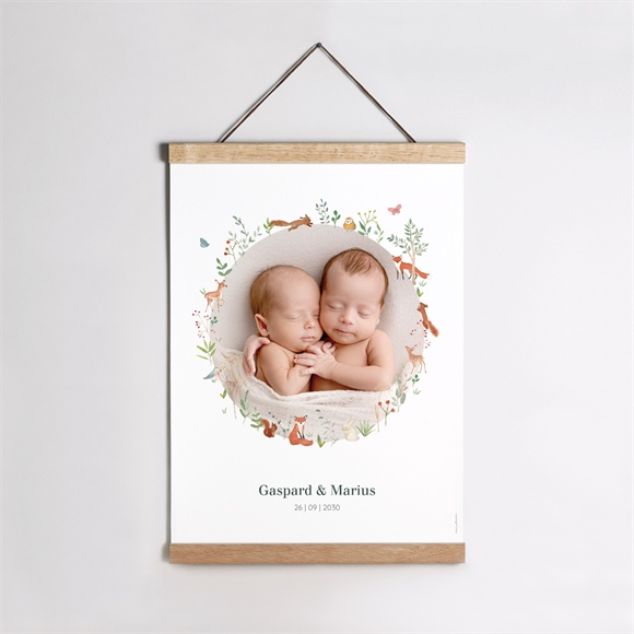 Geburtsposter Kleine Zwillinge ref.N260202