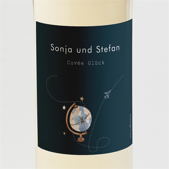 Flaschenetikett Hochzeit Hochzeitsreise ref.N3001873