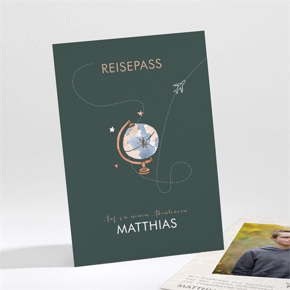 Danksagungskarte Jugendweihe Reisepass zur Jugendweihe ref.N211634