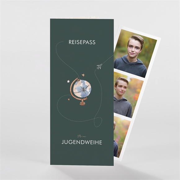 Einladungskarte Jugendweihe Reisepass zur Jugendweihe 2 ref.N981217