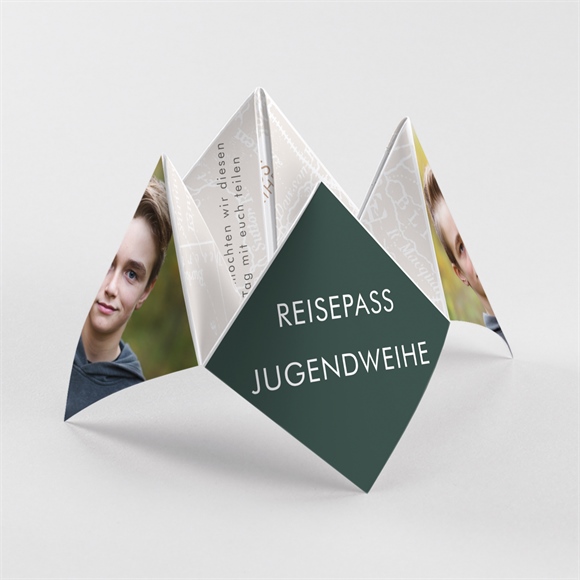 Einladungskarte Jugendweihe Reisepass zur Jugendweihe 4 ref.N330128