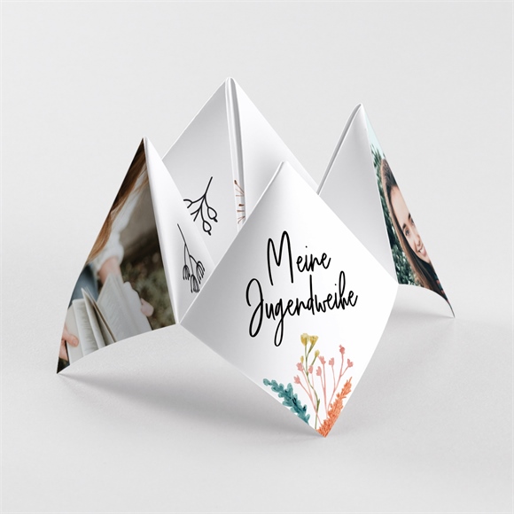 Einladungskarte Jugendweihe Florale Stimmung - Origami ref.N330130