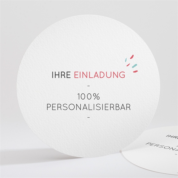 Geburtstagseinladung Blanco - Rund 13,5cm (321143) ref.N321143