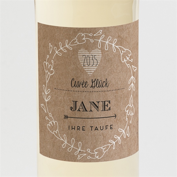 Flaschenetikett Taufe Taufe in Kraftpapier ref.N3002014