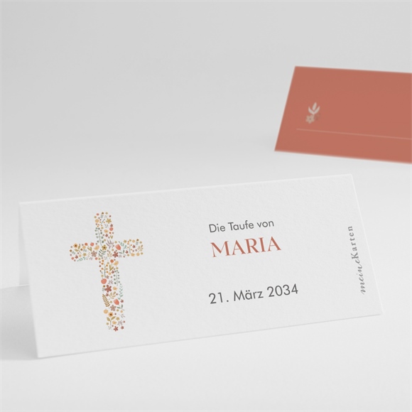 Tischkarte Taufe Blumenmosaik ref.N440926