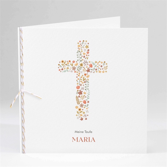 Einladung Taufe Blumenmosaik - Klappkarte ref.N451443