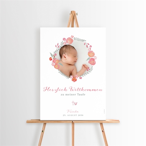 Willkommensschild Taufe Rosenkranz ref.N260186