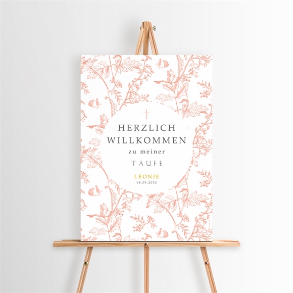 Willkommensschild Taufe Vintage Natur ref.N260190