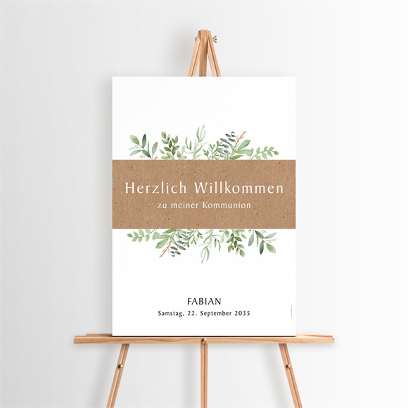 Willkommensschild Kommunion Pflanzenillustration ref.N260241