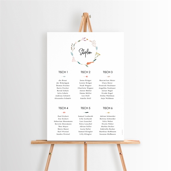Sitzplan Hochzeit Landkunst ref.N26096