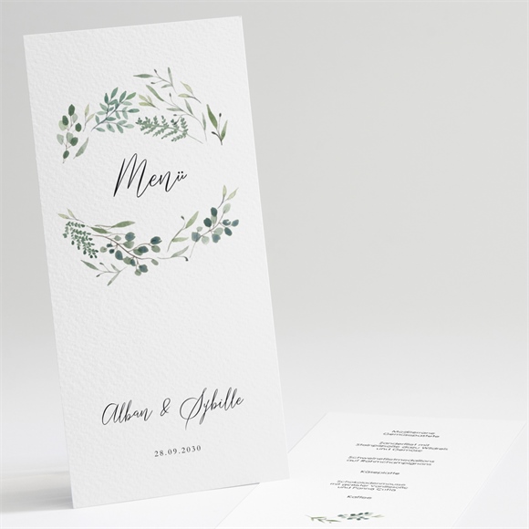 Menükarte Hochzeit Fliegende Blätter ref.N221172