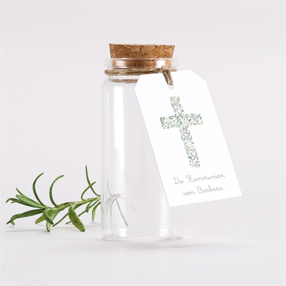 Glasfläschchen mit Korken Kommunion Frühling ref.N291658