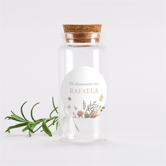 Glasfläschchen mit Korken Kommunion Starker Glaube - Sticker ref.N3601729