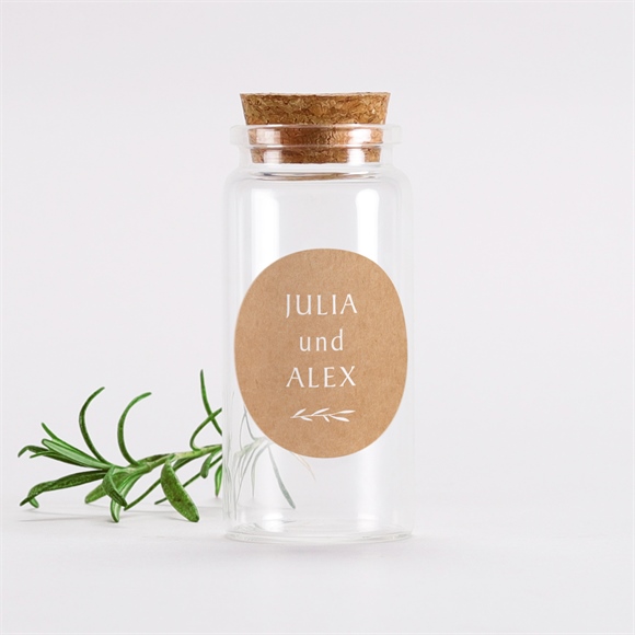 Glasfläschchen mit Korken Hochzeit Boheme schick - Sticker ref.N3601415