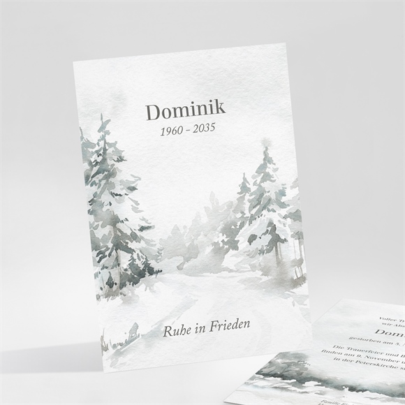 Trauerkarte verschneite landschaft
