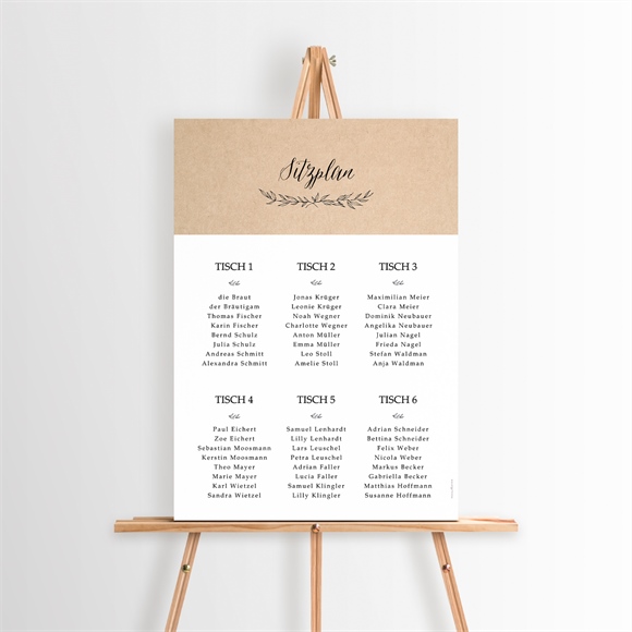 Sitzplan Hochzeit schick mit schleife