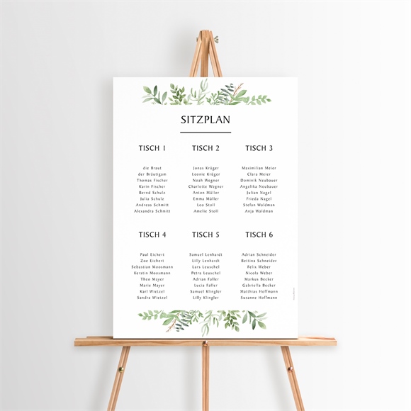 Sitzplan Hochzeit Frühlingsgrün ref.N26092